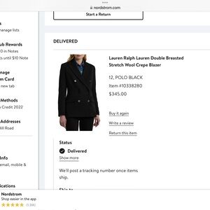 Lauren Ralph Lauren Polo Black Blazer